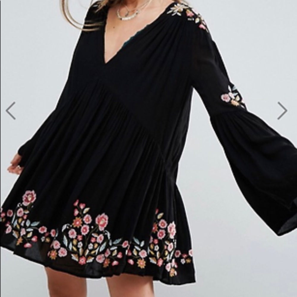 Free People Te Amo Embroidered Peasant Dress